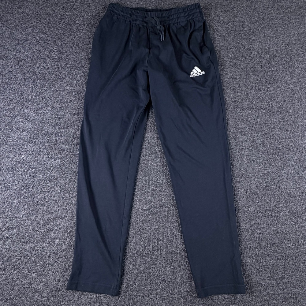 Adidas Pants Mens Medium GK9222 Black Drawstring Activewear EUC